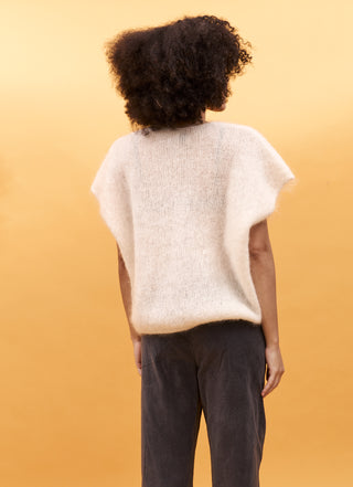 Gilet sans manche boutonné en Kid Mohair