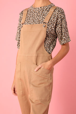 Salopette en gabardine coupe carotte