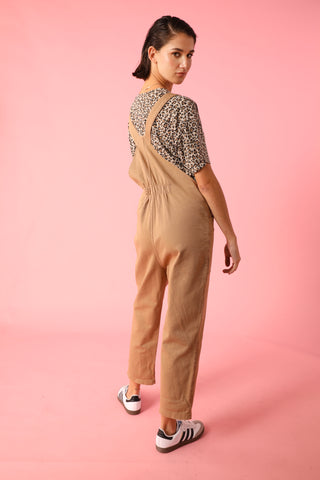 Salopette en gabardine coupe carotte