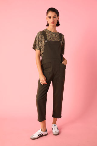 Salopette en gabardine coupe carotte