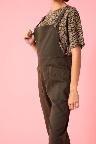 Salopette en gabardine coupe carotte