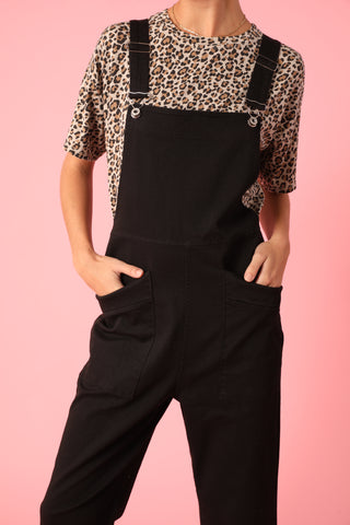 Salopette en gabardine coupe carotte