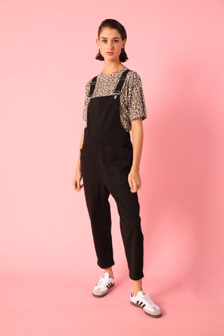 Salopette en gabardine coupe carotte