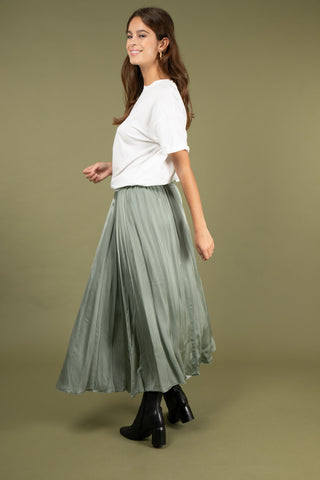 Jupe fluide en soie satinée