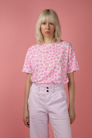T-shirt léopard colorblock