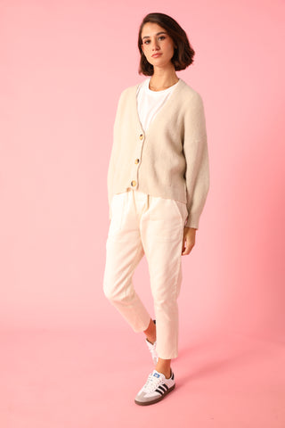 Gilet boutonné en Baby Alpaga col V