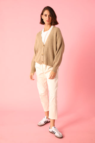 Gilet boutonné en Baby Alpaga col V