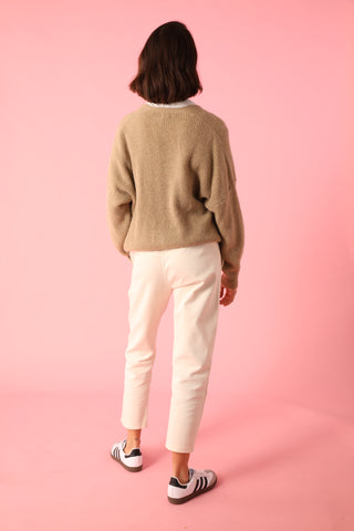 Gilet boutonné en Baby Alpaga col V