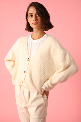 Gilet boutonné en Baby Alpaga col V