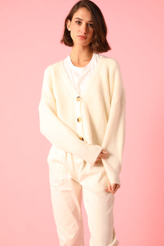 Gilet boutonné en Baby Alpaga col V