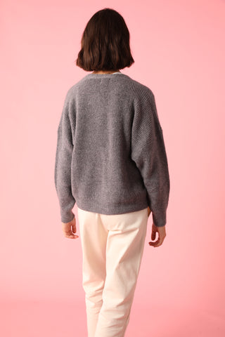 Gilet boutonné en Baby Alpaga col V