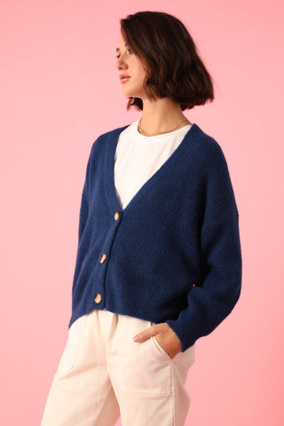 Gilet boutonné en Baby Alpaga col V