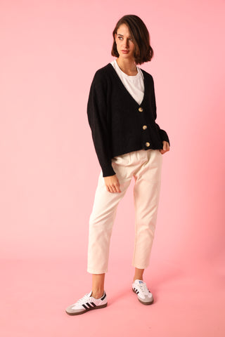 Gilet boutonné en Baby Alpaga col V