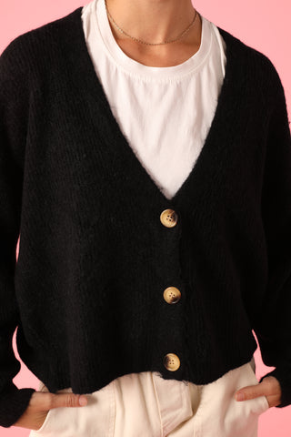 Gilet boutonné en Baby Alpaga col V