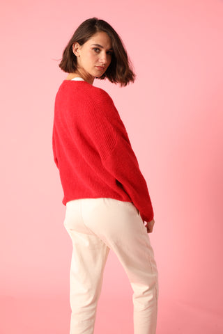 Gilet boutonné en Baby Alpaga col V