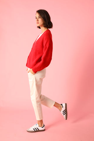 Gilet boutonné en Baby Alpaga col V