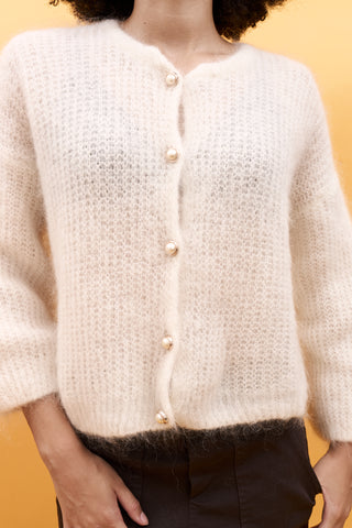 Gilet boutonné en Kid Mohair