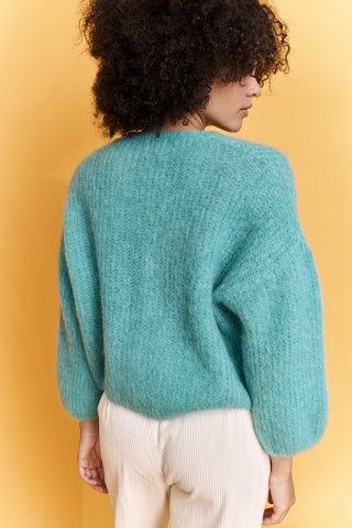 Gilet boutonné en Kid Mohair