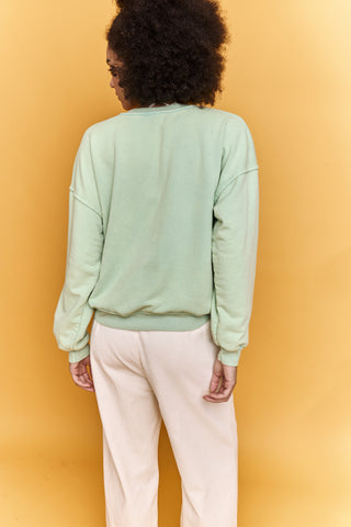 Sweatshirt délavé Amour glitter glitter manches longues