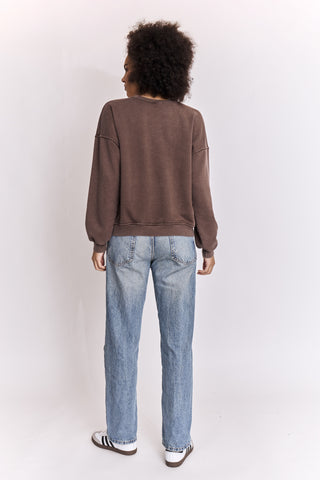 Sweatshirt délavé Amor manches longues