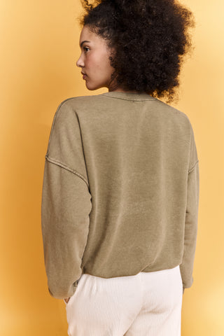 Sweatshirt délavé Amor manches longues