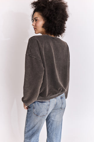 Sweatshirt délavé Amor manches longues