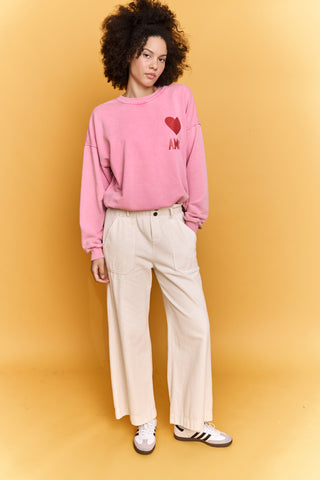 Sweatshirt délavé Amor manches longues