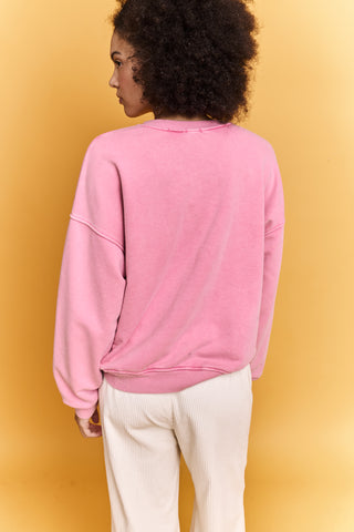 Sweatshirt délavé Amor manches longues