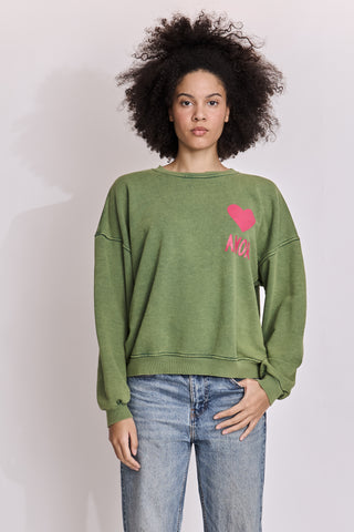Sweatshirt délavé Amor manches longues