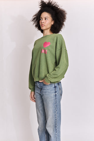 Sweatshirt délavé Amor manches longues