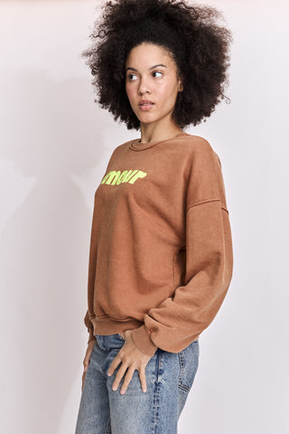 Sweatshirt délavé Amour manches longues