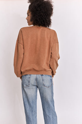 Sweatshirt délavé Amour manches longues