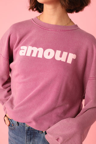 Sweatshirt délavé Amour manches longues