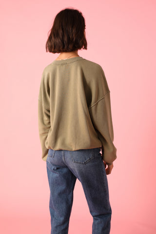 Sweatshirt délavé Amour manches longues
