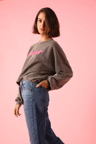 Sweatshirt délavé Amour manches longues