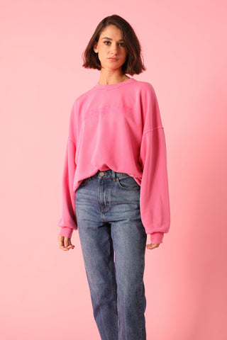 Sweatshirt délavé Amour manches longues