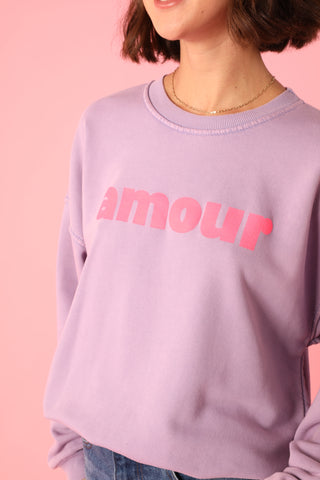 Sweatshirt délavé Amour manches longues