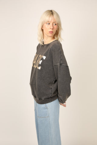 Sweatshirt délavé Babe glitter manches longues