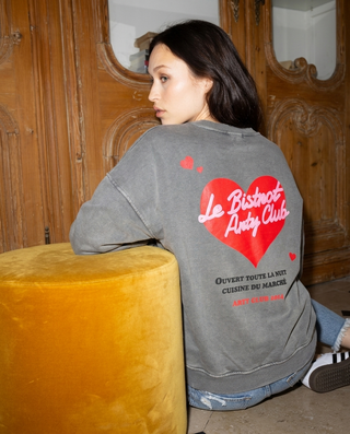Sweatshirt délavé Le Bistrot manches longues