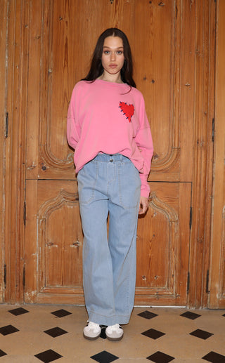 Sweatshirt délavé Blush manches longues