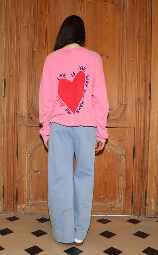 Sweatshirt délavé Blush manches longues