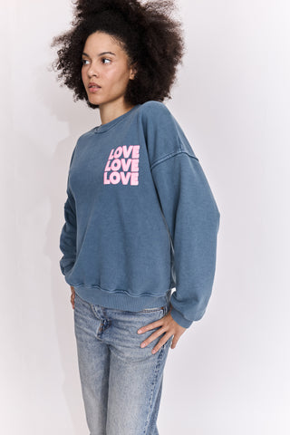 Sweatshirt délavé Love Love Love manches longues