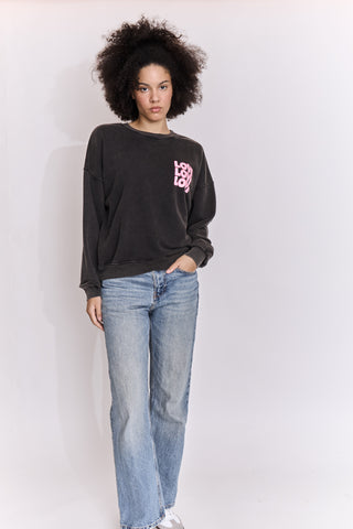 Sweatshirt délavé Love Love Love manches longues