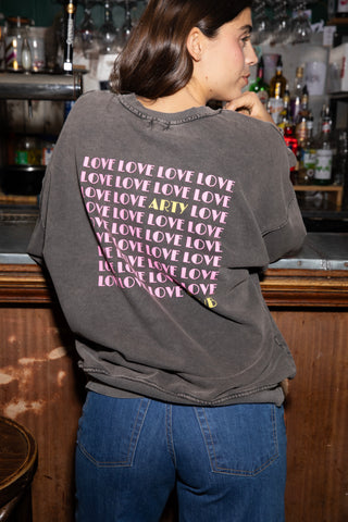 Sweatshirt délavé Love Arty Club manches longues