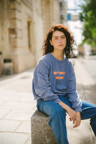 Sweatshirt délavé Off Duty Outfit manches longues
