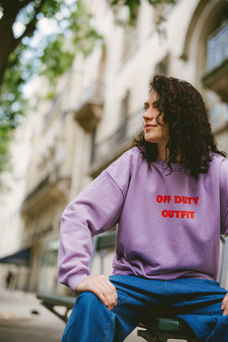 Sweatshirt délavé Off Duty Outfit manches longues