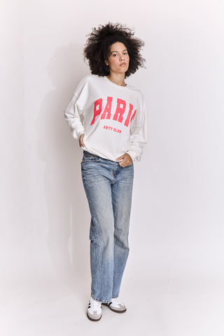 Sweatshirt délavé Paris manches longues