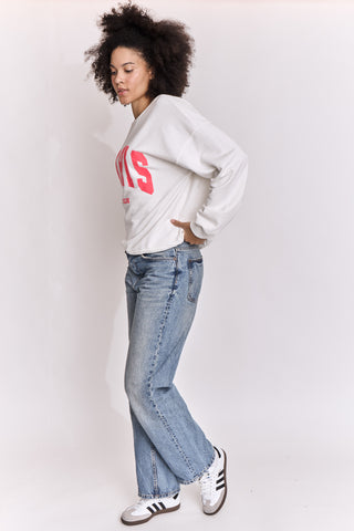 Sweatshirt délavé Paris manches longues