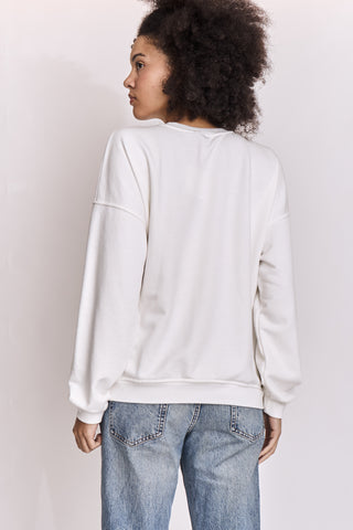 Sweatshirt délavé Paris manches longues