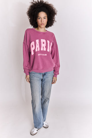 Sweatshirt délavé Paris manches longues